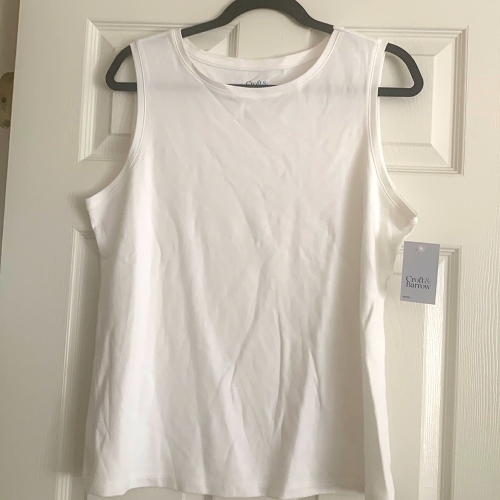 Croft & Barrow white “The Classic Tank” size PL BRAND NEW
